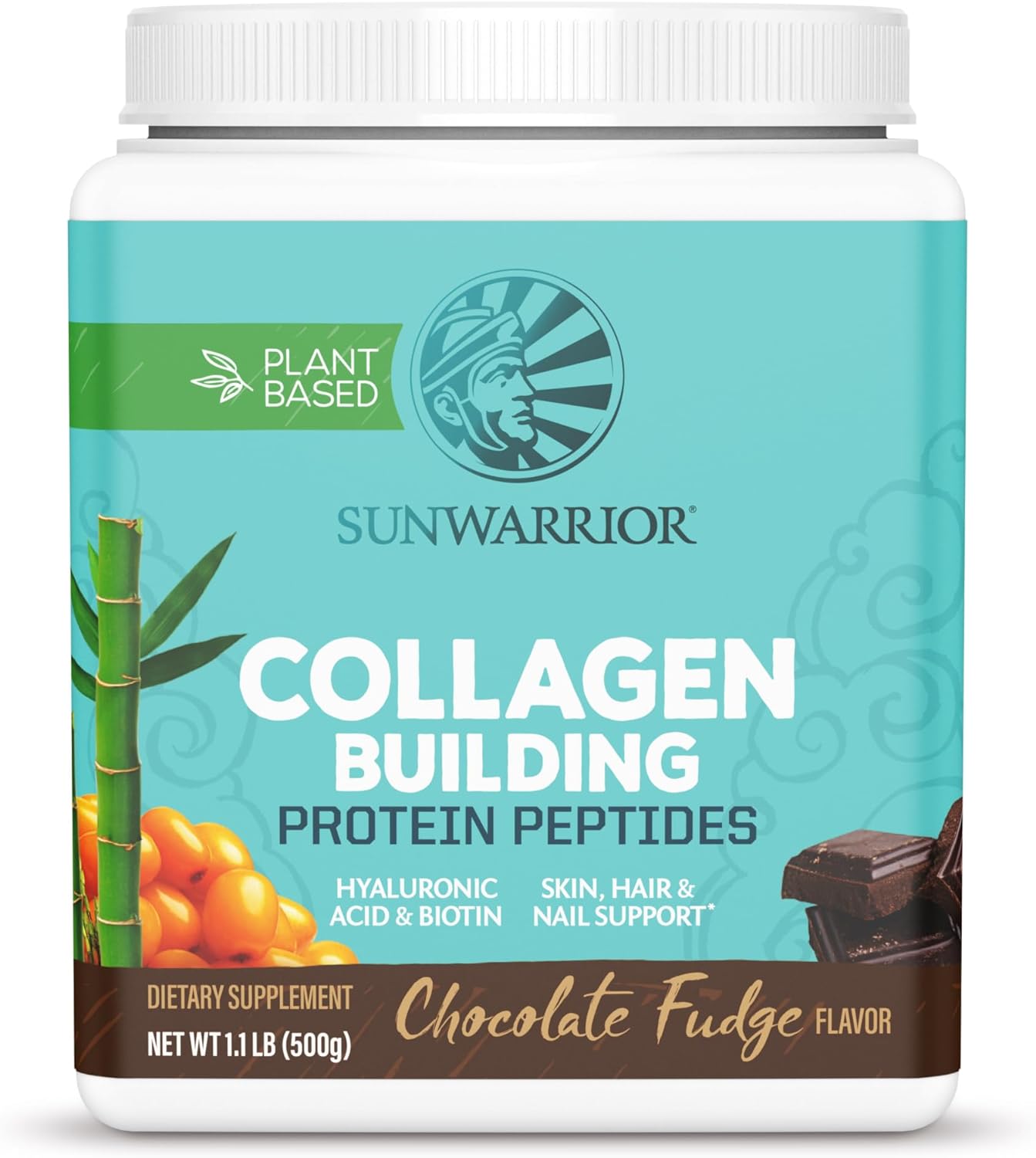 Sunwarrior - Collagen Building Protein Peptides Powder - Chocolate Fudge 500g