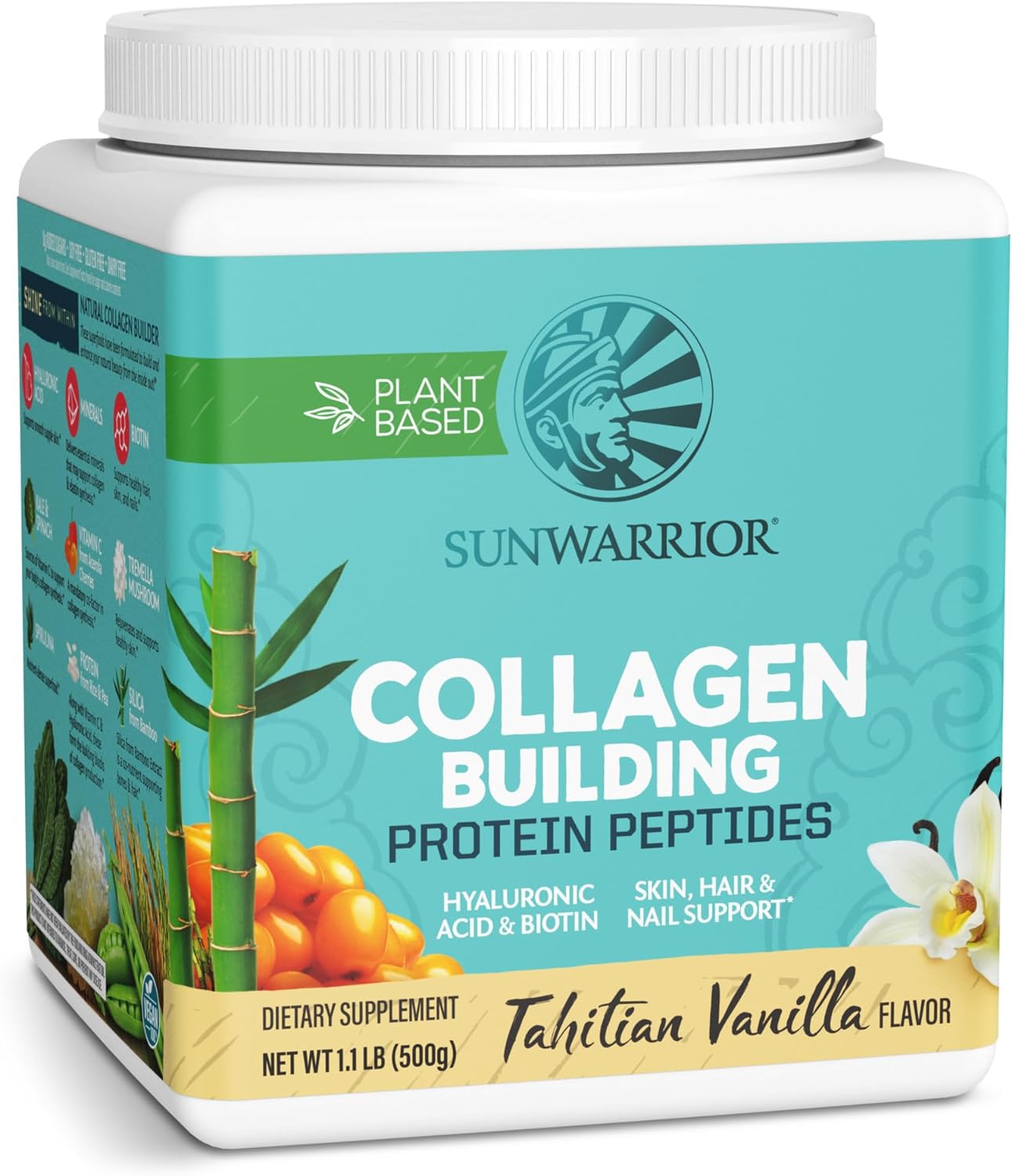 Sunwarrior - Collagen Building Protein Peptides Powder - Tahitian Vanilla 500g