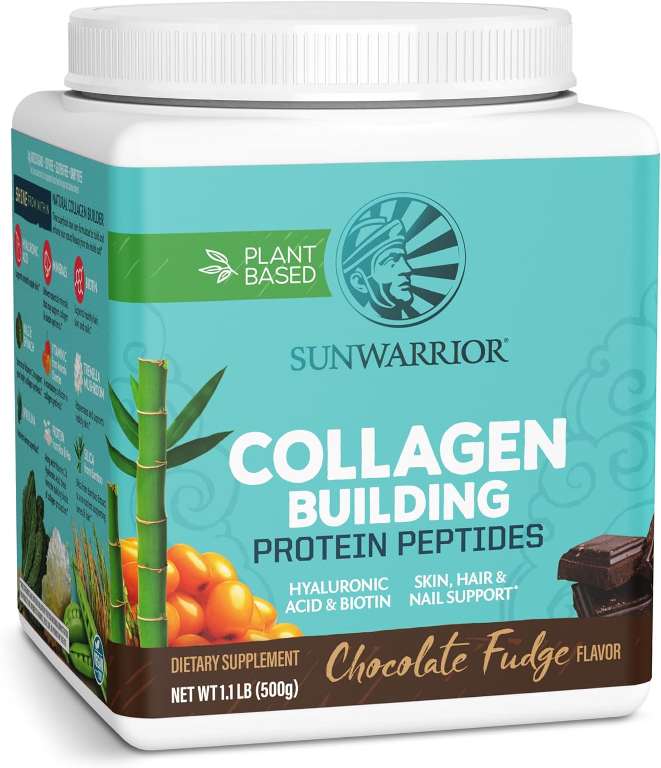 Sunwarrior - Collagen Building Protein Peptides Powder - Chocolate Fudge 500g